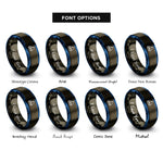 font options for inside engraving on gunmetal & blue sailboat rings