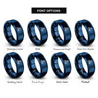 font options for inside engraving on blue sailboat icon rings