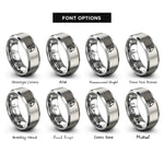 font options for inside engraving on silver sailboat icon rings