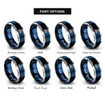 font options for inside engraving on blue & gray sailboat stamp rings