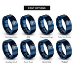 font options for inside engraving on blue sailboat stamp rings