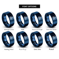 font options for inside engraving on blue sailboat stamp rings