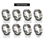 font options for inside engraving on silver sailboat stamp rings