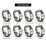 font options for inside engraving on grey sailboat stamp rings