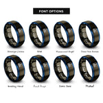 font options for inside engraving on gunmetal & blue sailboat stamp rings