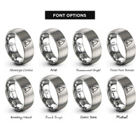 font options for inside engraving on silver sailing yacht rings