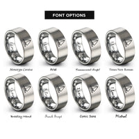font options for inside engraving on grey sailing yacht rings