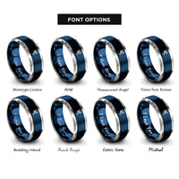 font options for inside engraving on blue & gray saille willow rings