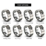 font options for inside engraving on gray saille willow rings