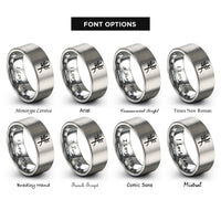font options for inside engraving on gray saille willow rings