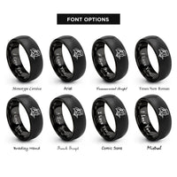 font options for inside engraving on black sailor salute rings