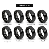 font options for inside engraving on black sailor salute rings