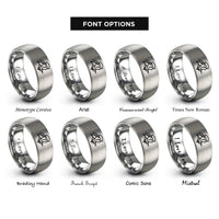 font options for inside engraving on grey sailor salute rings