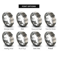 font options for inside engraving on gray sailors knot anchor rings