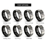font options for inside engraving on black & gray saint michael scales rings
