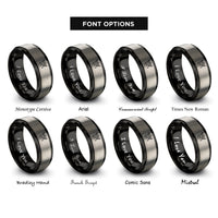 font options for inside engraving on black & silver saint michael scales rings