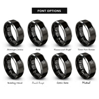 font options for inside engraving on black & grey saint michael scales rings