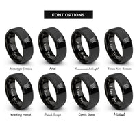 font options for inside engraving on black saint michael scales rings