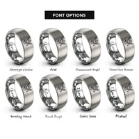 font options for inside engraving on grey saint michael scales rings