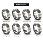 font options for inside engraving on silver saint michael scales rings