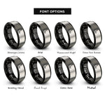 font options for inside engraving on black & grey sake bottle cup rings