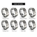 font options for inside engraving on grey sakura blossom rings