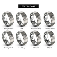 font options for inside engraving on grey sakura blossom rings