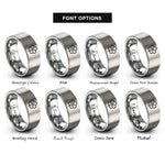 font options for inside engraving on gray sakura blossom rings