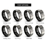 font options for inside engraving on black & gray sakura branch rings
