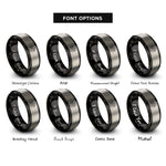 font options for inside engraving on black & gray sakura branch rings