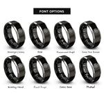 font options for inside engraving on black & grey sakura branch rings