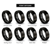 font options for inside engraving on black sakura branch rings