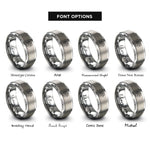 font options for inside engraving on gray sakura branch rings