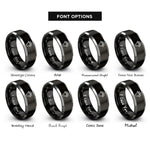 font options for inside engraving on black & gray salamander print rings