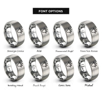 font options for inside engraving on grey salamander print rings