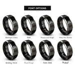 font options for inside engraving on black & grey salamander tail rings