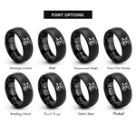 font options for inside engraving on black salamander tail rings