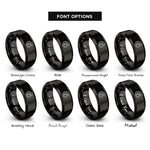 font options for inside engraving on black salamander tail rings