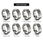 font options for inside engraving on gray salamander tail rings