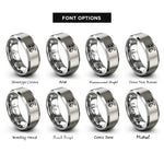 font options for inside engraving on silver salamander tail rings