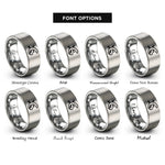 font options for inside engraving on silver salamander tail rings