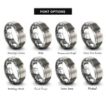 font options for inside engraving on silver salamander tail rings