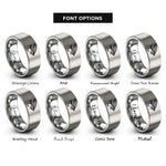 font options for inside engraving on gray salmon fly rings