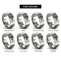font options for inside engraving on gray salmon fly rings