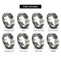 font options for inside engraving on silver salmon knot rings