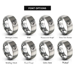 font options for inside engraving on silver salmon roe ikura rings