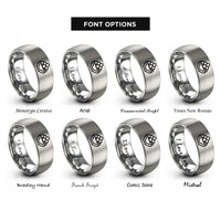 font options for inside engraving on silver salmon roe ikura rings