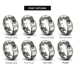 font options for inside engraving on silver salmon roe ikura rings