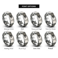 font options for inside engraving on silver salmon roe ikura rings