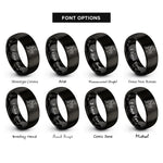font options for inside engraving on black salsa dancers rings